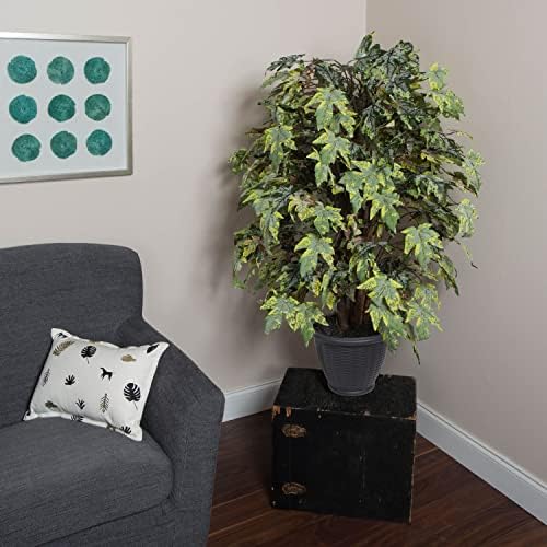 Vickerman 4 Foot Frosted Maple Artificial Bush with Gray Container