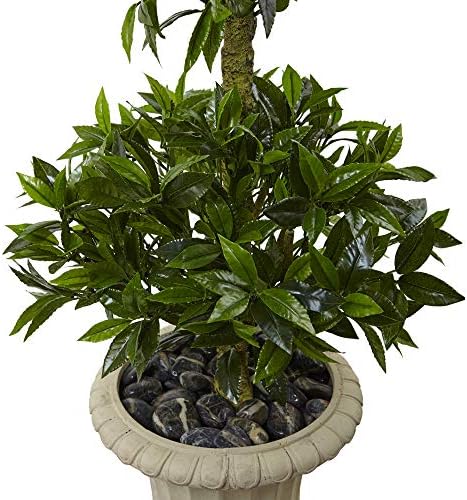 Nearly Natural 55ft Triple Bay Leaf Topiary Tree in Urn