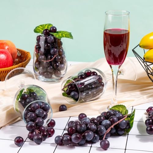 CLESDF 4 Bunches Purple Artificial Grapes Decor