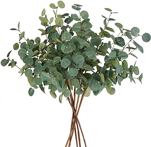 Beferr 6Pcs Artificial Eucalyptus Stems for Vase Decorations