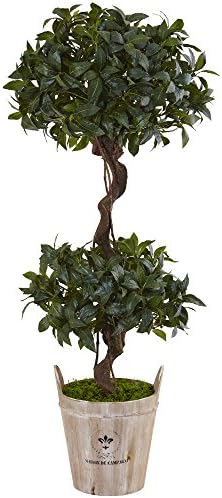 Nearly Natural 45ft Sweet Bay Double Topiary Artificial Tree