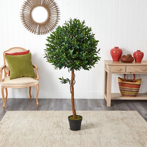 Nearly Natural 58in Olive Topiary Artificial Tree UV Resistant Indoor Outdoor