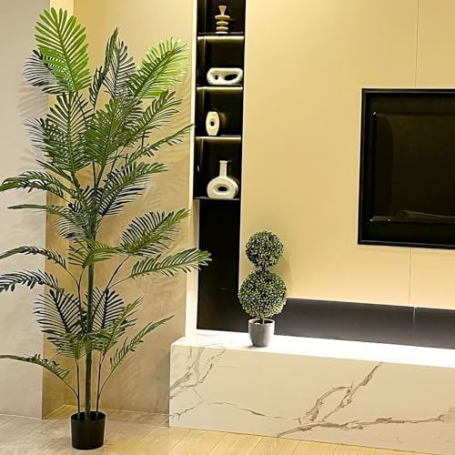 UNADRA Faux Boxwood Topiary Plants 2 Pack 24 Inch Artificial