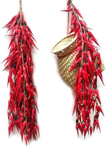 Realistic Artificial Chili Pepper String 5 Pack Decor