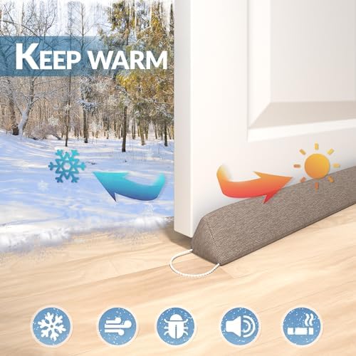 SYIPO Triangle Door Draft Stopper 354 Inch Weighted Under Door Seal