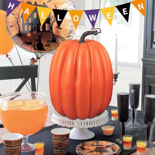 Artmag 8 Inch Artificial Pumpkins 2PCS Fall Decor