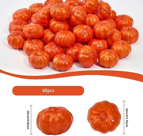 CHGCRAFT 60Pcs Foam Artificial Pumpkins Realistic Decor Models