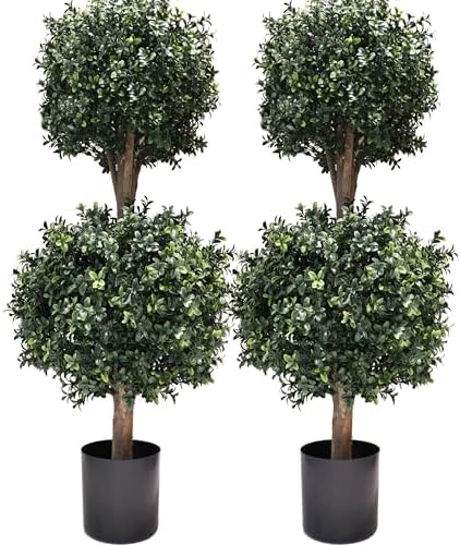 BLONYUVVC Kyesyes 4Ft Artificial Boxwood Topiary Trees 2 Pack