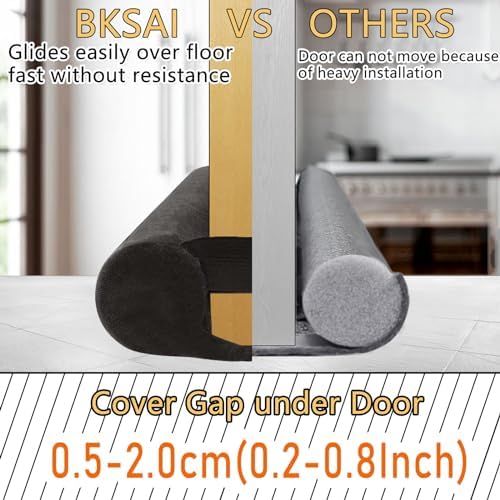 BKSAI Door Draft Stopper for 29-35 Inch Doors Black