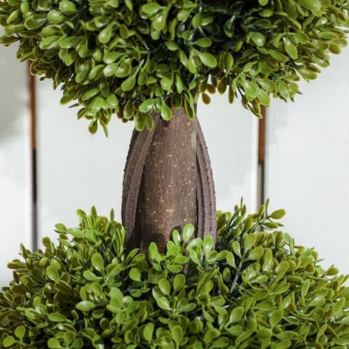 HOMCOM Artificial Topiary Plants Set of 2 Green Indoor Outdoor