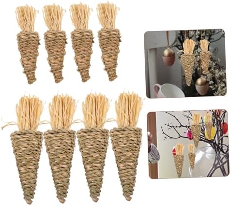 LIFKOME 8pcs Woven Carrot Hanging Easter Decor