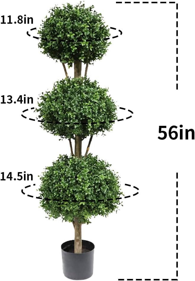 Momoplant Artificial Triple Ball Topiary Tree 46ft