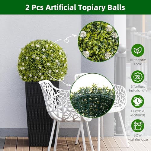 GarveeHome Artificial Topiary Ball Set of 2