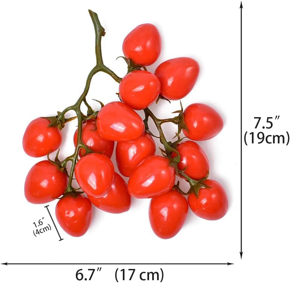 DinQ Set of 3 Artificial Cherry Tomatoes Red