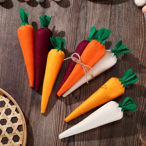 Skylety 8 Piece Easter Carrot Decor Set