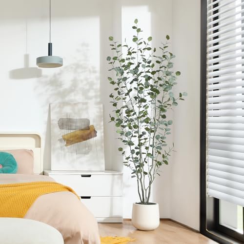 Laiwot 7ft Artificial Eucalyptus Tree with Planter