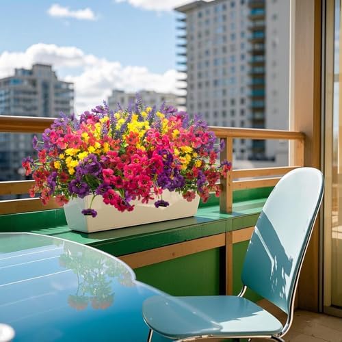 20Pcs UV Resistant Artificial Flowers Outdoor