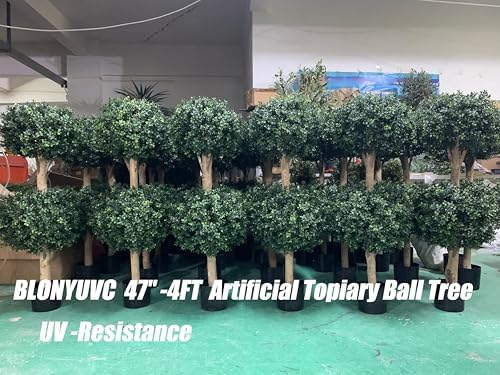 BLONYUVVC Kyesyes 4Ft Artificial Boxwood Topiary Trees 2 Pack