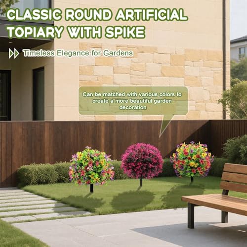 AXHJ 23 Inche Artificial Topiary Ball with Flowers