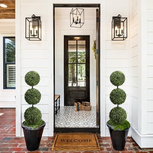 Momoplant 37 Inch Artificial Topiary Ball Tree Set of 2