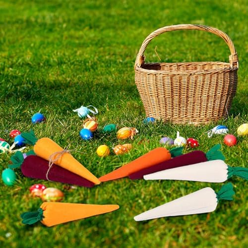 Skylety 8 Piece Easter Carrot Decor Set