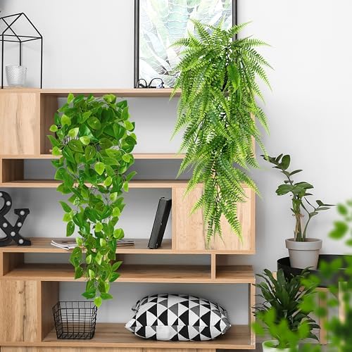 4 Pack Artificial Hanging Plants for Home Decor