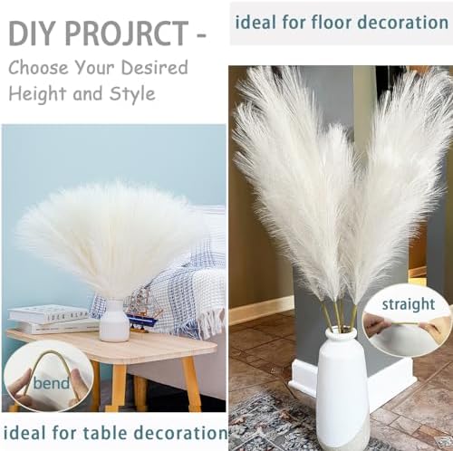 38 Inch 10 Stems White Pampas Grass Decor