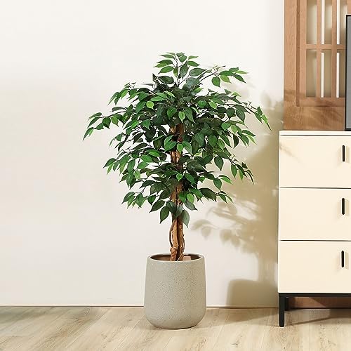 4ft Artificial Ficus Tree with Real Wood Trunk
