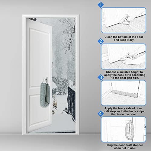 Nabowan Weighted Door Draft Stopper 30 Gray