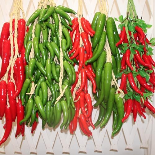 2 Strings Artificial Chili Pepper Hanging Decor