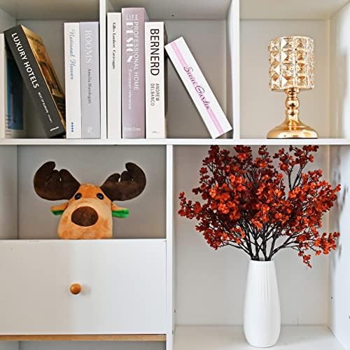 Mandys Burnt Orange Artificial Babys Breath Flowers 6 Bundles