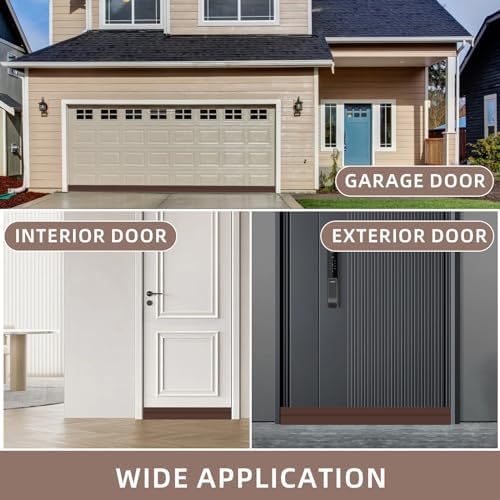 Door Draft Stopper with Adhesive Backing 39 Inches Brown