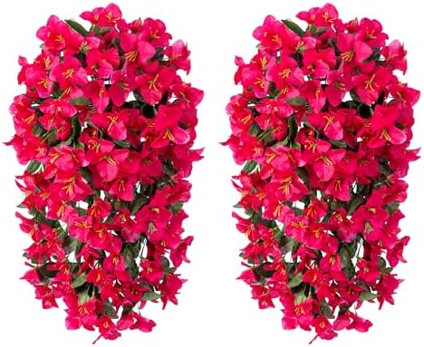 INSPRING Artificial Bougainvillea Flowers 2PCS UV Resistant Decor