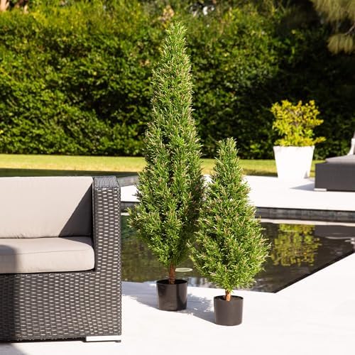Nearly Natural 3ft UV Resistant Artificial Rosemary Cone Topiary Tree