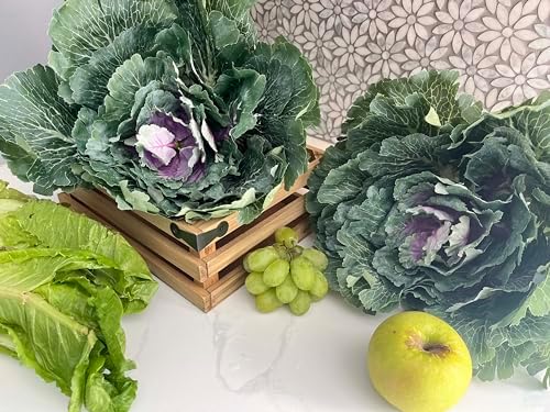 Admired By Nature Artificial Cabbage Plant Set 2 Pc Green