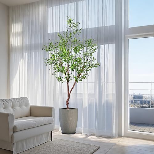 Niwellveb 7 Feet Artificial Olive Tree with Realistic Fruits