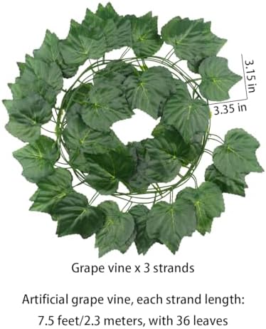 8 Bunches Artificial Grapes with 3 Grape Vines Hanging Decor