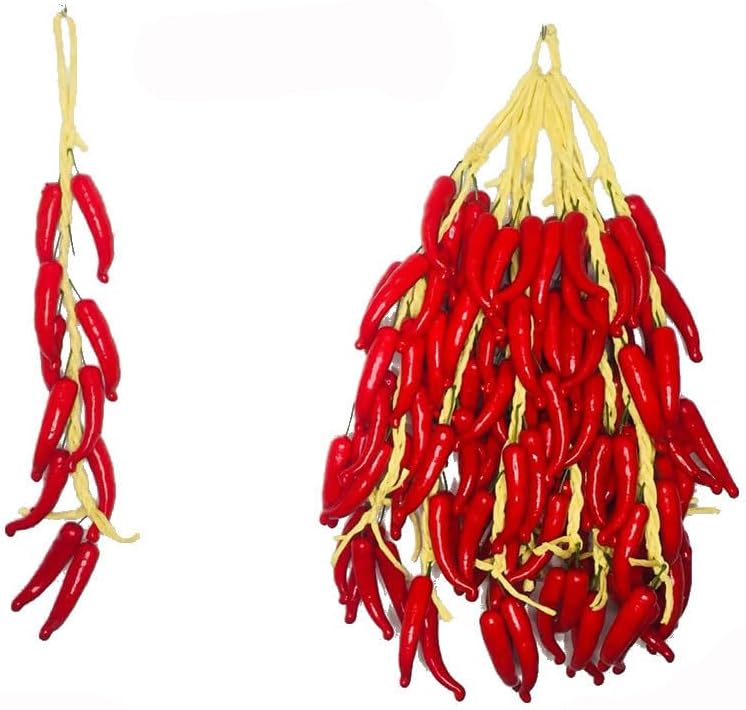 2 Strings Artificial Chili Pepper Hanging Decor