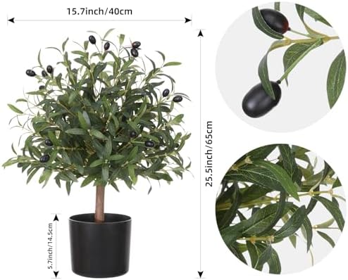 255 Inch Artificial Olive Topiary Ball Set of 2