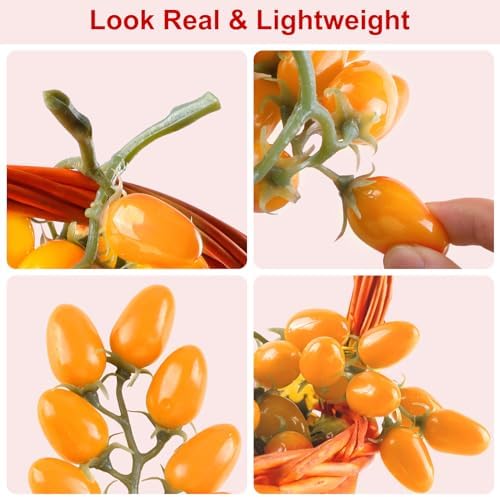 Lifelike Artificial Tomato String 2 Pack Yellow Tomato Decorations