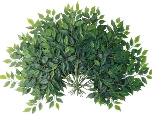 Mizii 24pcs Artificial Ficus Garland with Silk Leaves