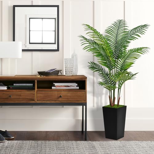 Astidy Artificial Palm Tree 5FT - Fake Tropical Areca Plant with Black Planter