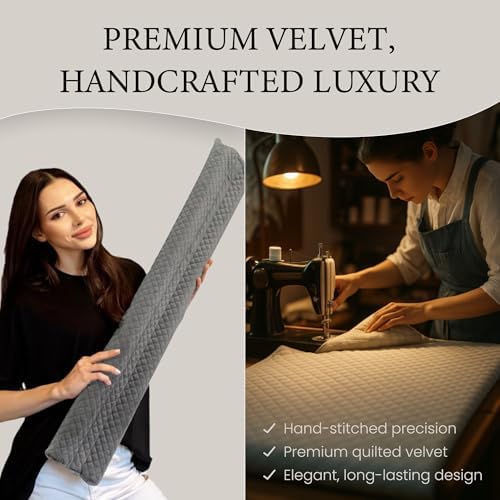Premium Velvet Door Draft Stopper 30 to 36 Adjustable