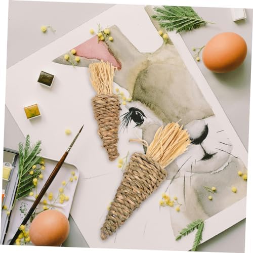 Zerodeko 8pcs Easter Woven Carrot Hanging Ornaments
