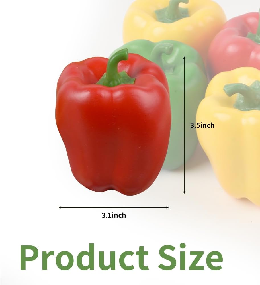 Viociwu Artificial Bell Peppers 6PCS for Kitchen Decor
