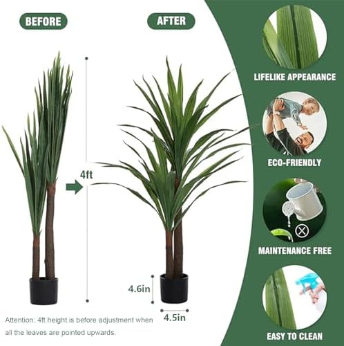 FLOWORLD 4ft Tall Artificial Dracaena Plant