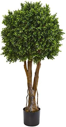 Nearly Natural 46 Inch Artificial Topiary Tree with Black Planter