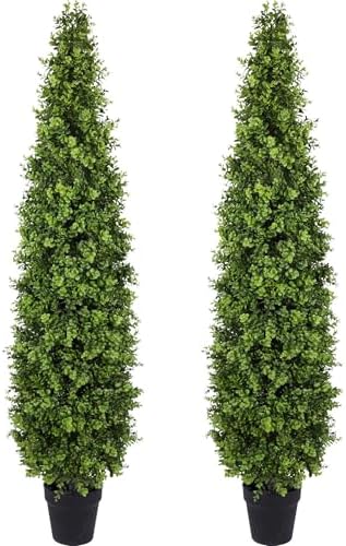 5FT Artificial Boxwood Topiary Tree 2 Pack for Home Office Garden