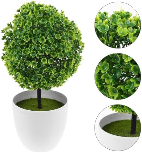 EXCEART 2pcs Artificial Topiary Trees for Home Office