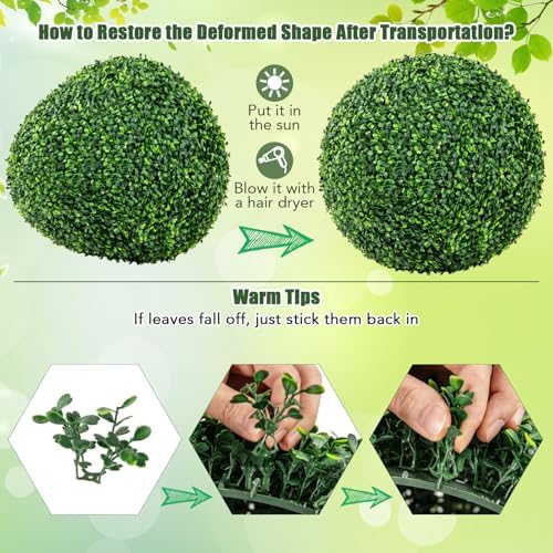 GOFLAME 20 Artificial Plant Topiary Ball Set